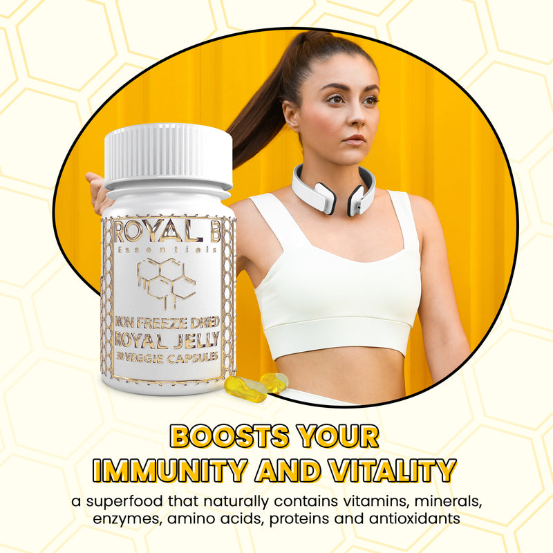 Ultra-premium Royal Jelly 4,500mg | Plant-Based Capsules - Royal B Essentials