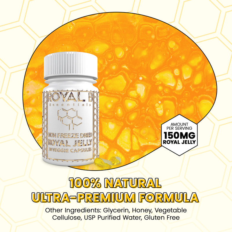 Ultra-premium Royal Jelly 4,500mg | Plant-Based Capsules - Royal B Essentials